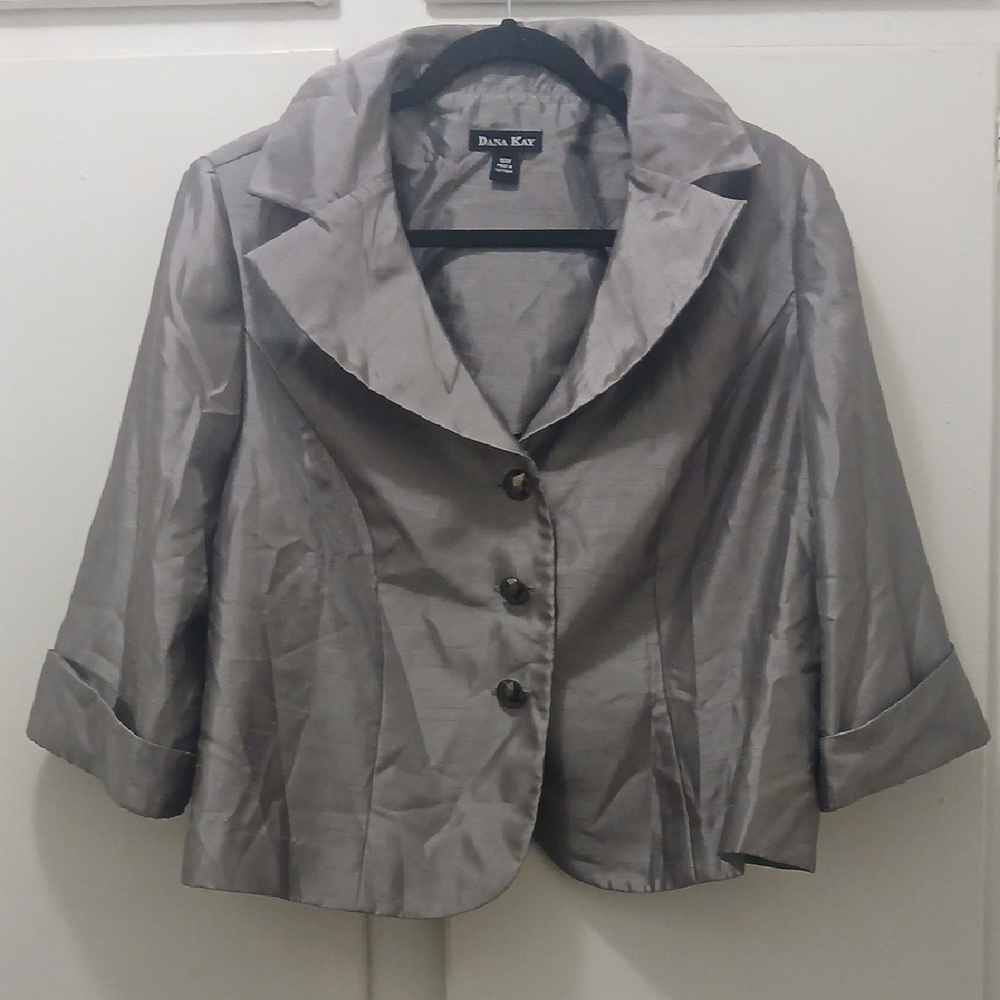 Dana Kay Women's Silver Blazer Jacket